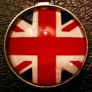 Vintage Retro British Flag Pendant Convex Necklace